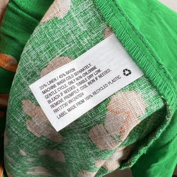 Tabitha Brown Target Shorts 2X Leopard Animal Print High Rise Pleat Linen Green - Picture 9 of 9